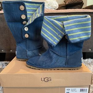 Denim Button Ugg Boots